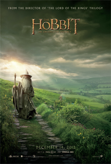 THE HOBBIT ~ DARK LIGHT 24x36 MOVIE POSTER Unexpected Journey Gandalf Bilbo 