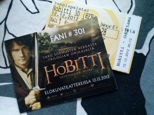 Tickets for the Helsinki debut of The Hobbit: An Unexpected Journey