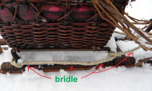 Sled showing bridle