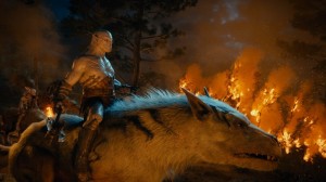 Azog and white warg at the climax of An Unexpected Journey.