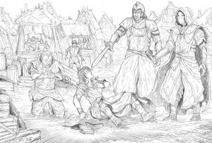Ren encounters the leader of the Kah'Nath.  Concept art by Max von Vier