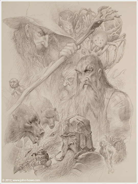 From the 2013 Tolkien Calendar illustrated by John Howe. Beorn at centre-right.
