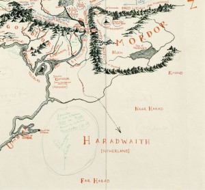 Corner of Blackwell's Tolkien map